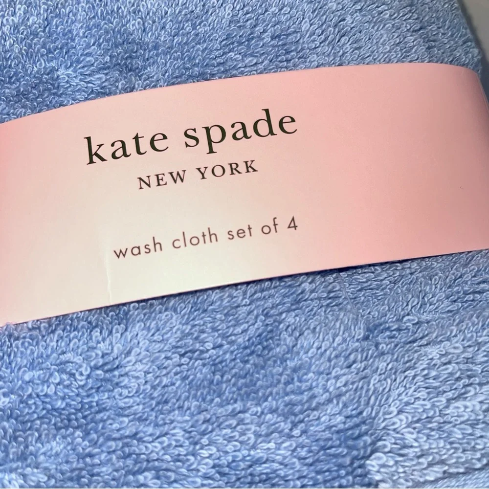 Kate Spade Washcloths Dusty Blue Set of 4 NWT